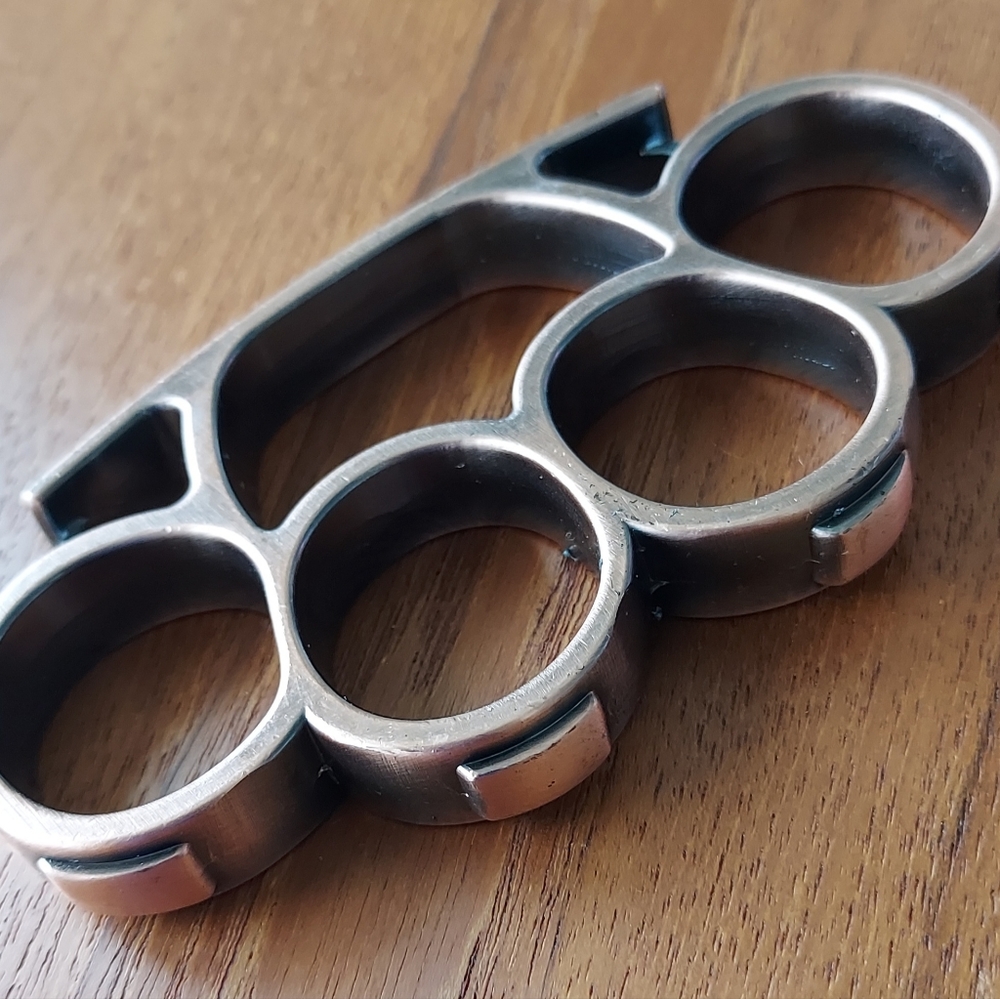 Belt Buckle Knuckles, Solid Steel, Antiqued Color